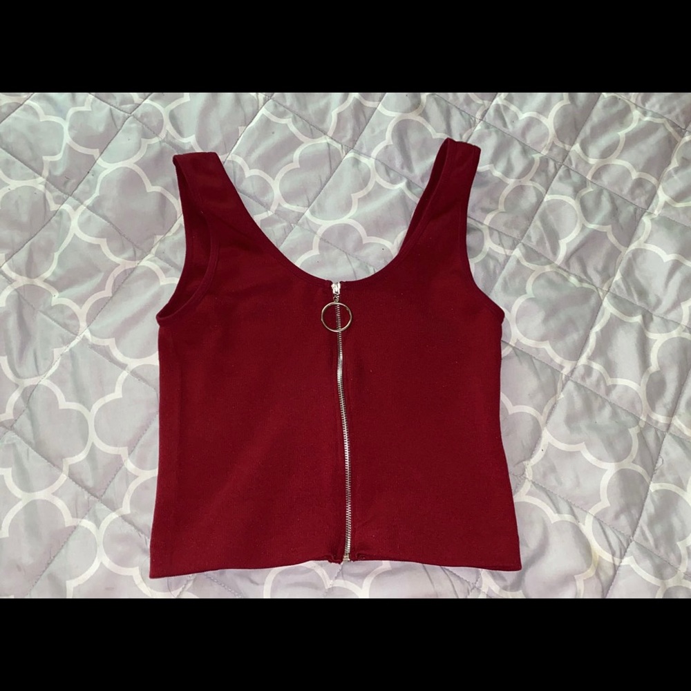 Burgundy zip up